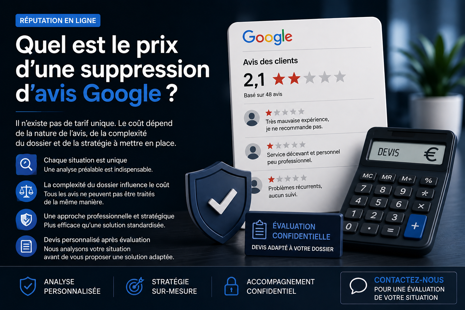 Quel est le prix d’une suppression d’avis Google
