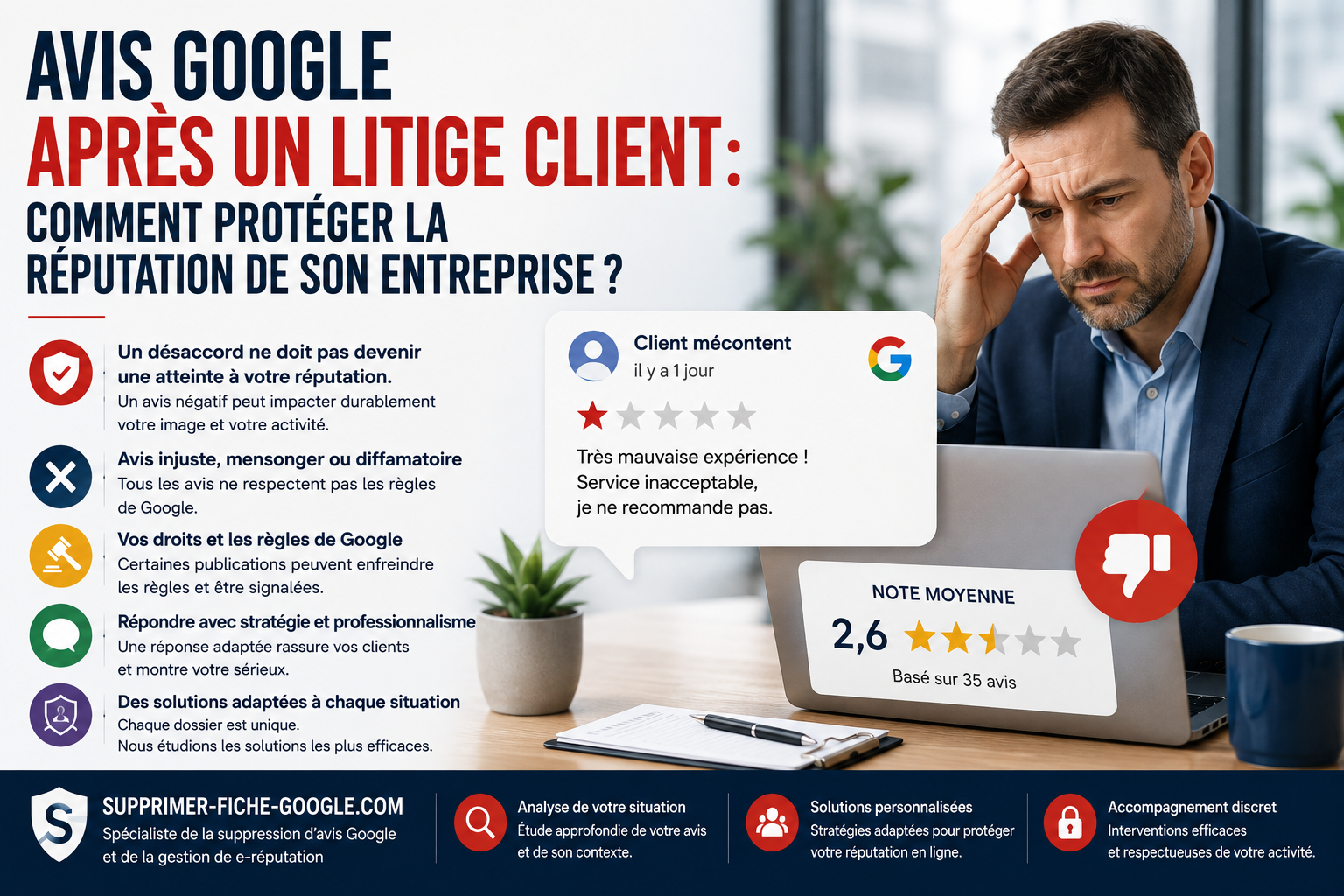 avis google apres un litige avec un client